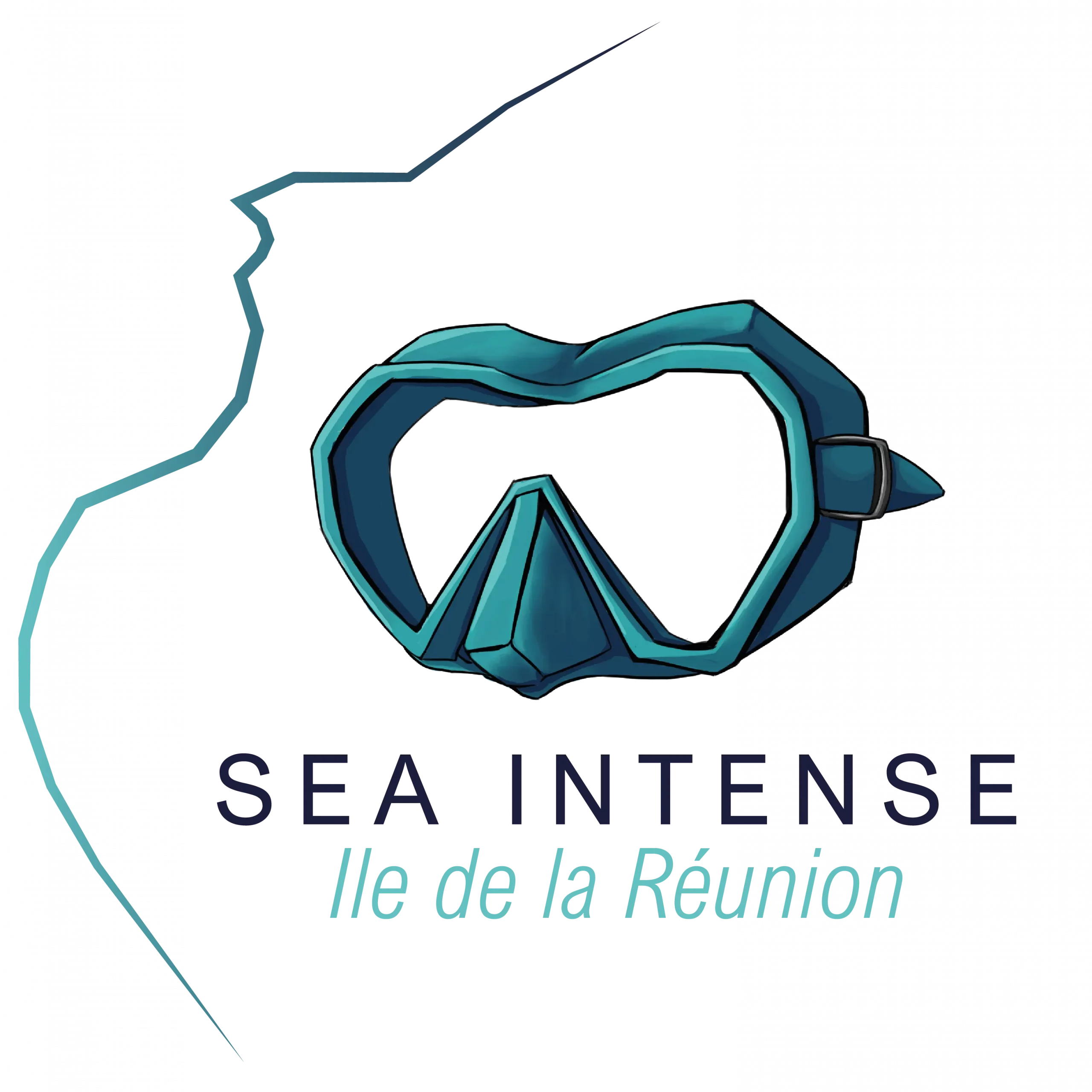 Logo de l'entreprise Sea Intense basé à la Réunion et spécialisé dans les excursions de plongée sous-marine et l'observation des cétacés.